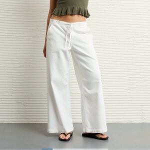 American Eagle + Aerie - stretch low-rise ultra wide leg pull on jean